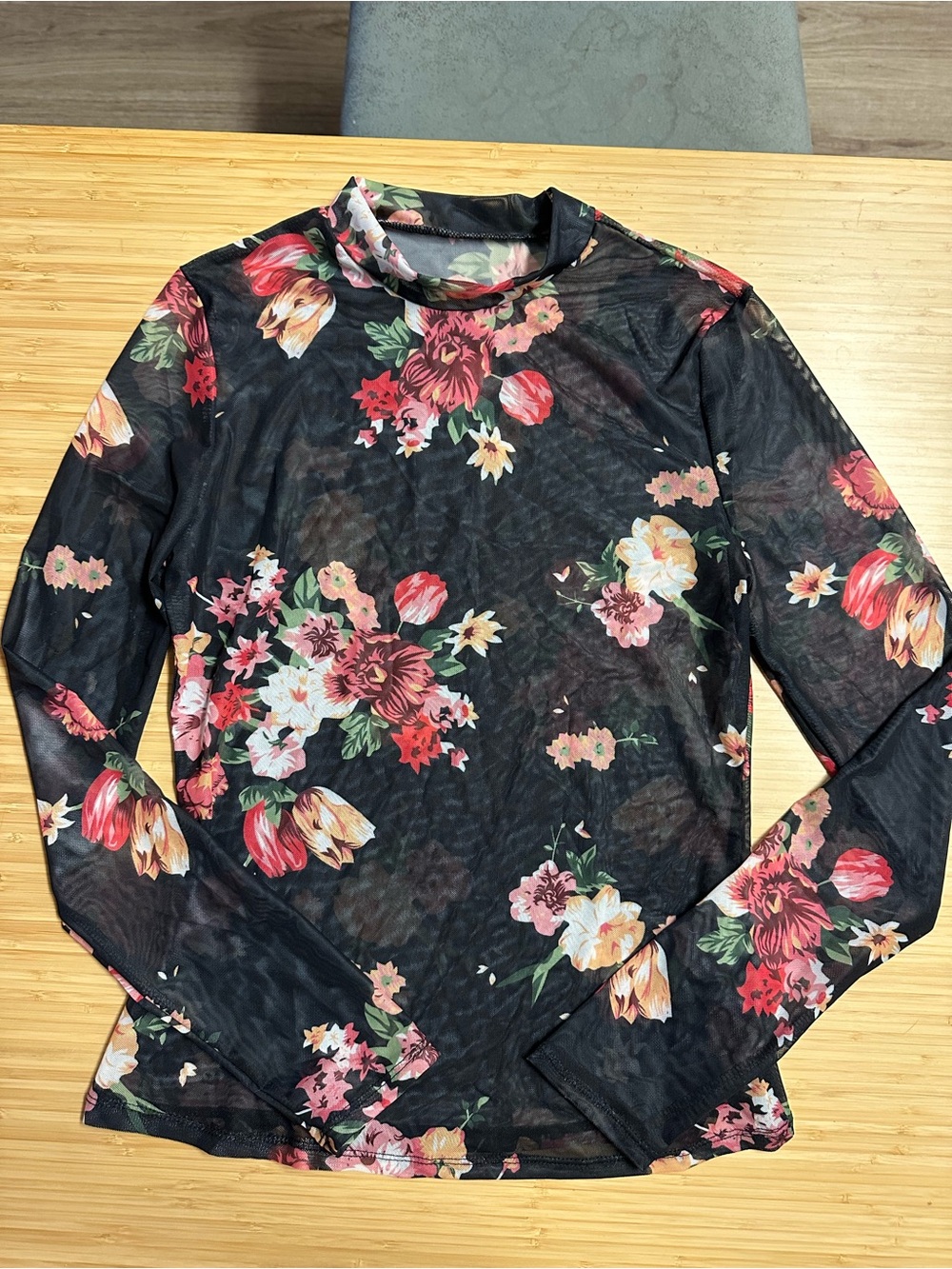Sheer Black 
Floral Top
